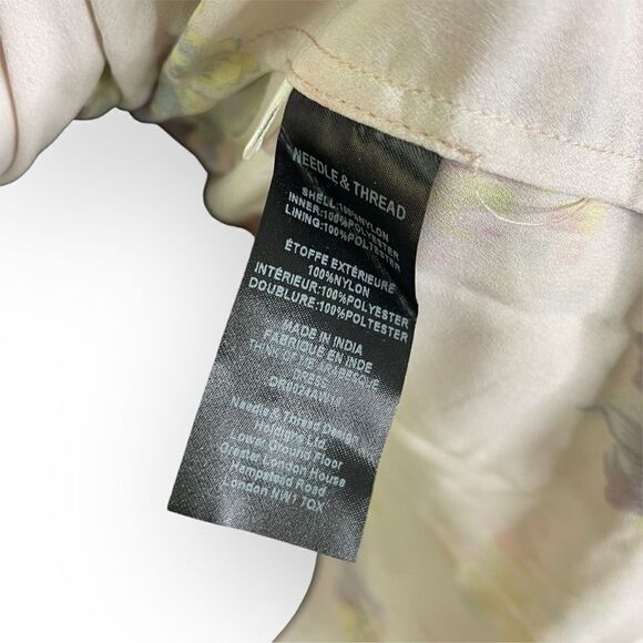 Needle & Thread Sequin Mini Dress with Sheer Sleeves in Dusty Mauve Pink Floral - Picture 12 of 15